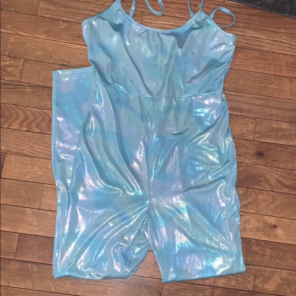 Mermaid shiny romper size large new